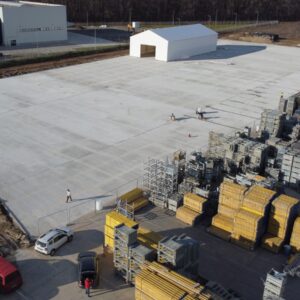 Expansion of concrete paved area in Tunari, Ilfov county